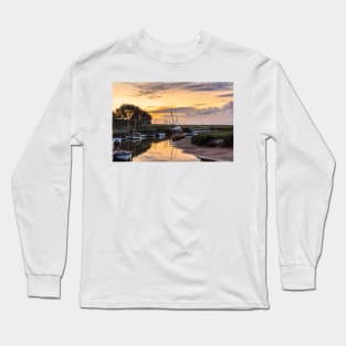 Sunset Over The River Glaven at Blakeney Quay Long Sleeve T-Shirt